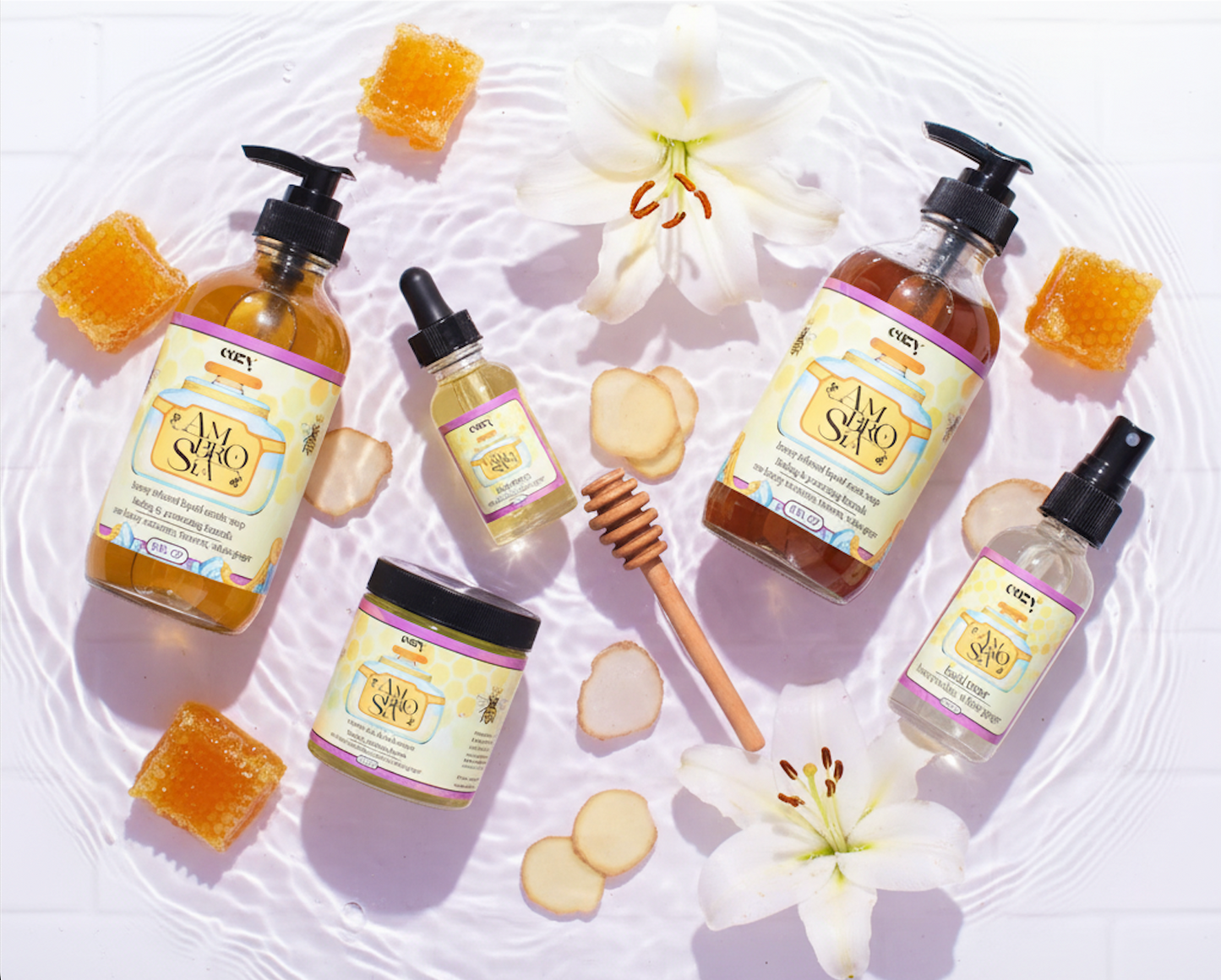 Ambrosia White Ginger + Raw Honey Hydrating Bundle Set